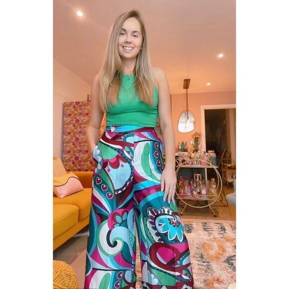 NWT Zara Blogger’s Favorite High Rise Satin Effect Cropped Wide Leg Palazzo Pant - Picture 3 of 14